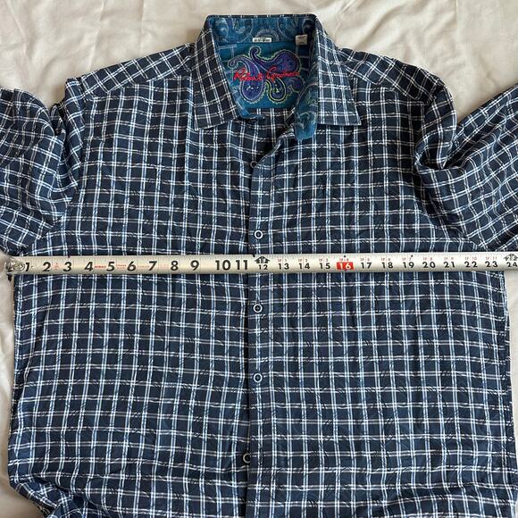 Robert Graham Navy/White Gingham, Long Sleeve, Classic Fit, Button Down - L - Picture 7 of 8